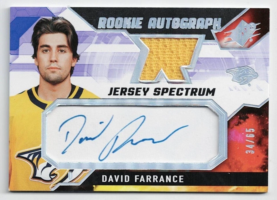 2021-22 SPx Rookie Autograph Jersey Spectrum #DF David Farrance 34/65 - Image 1 of 1