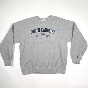 Vintage South Carolina Est 1776 Gray Large Sweatshirt Retro 90s Gildan - Picture 1 of 7