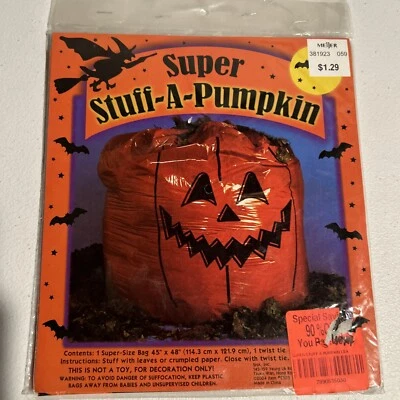 Paquete de 3 bolsas NOS Super Halloween cosas-A-calabaza hoja para patio 2 naranja 1 amarillo Foto 1 de 4