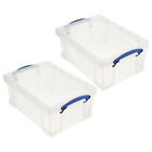 Really Useful Box 9L Storage Container with Snap Lid & Clip Lock Handle (2 Pack)
