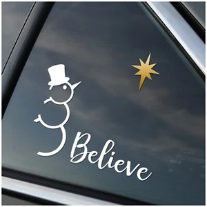 Calcomanía adhesiva Believe muñeco de nieve coche de vacaciones de Navidad - Imagen 1 de 1