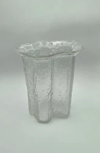 Vase Glas Timo Sarpaneva Finnland mattiert strukturiert ca 22,5 cm hoch signiert - Bild 1 von 15