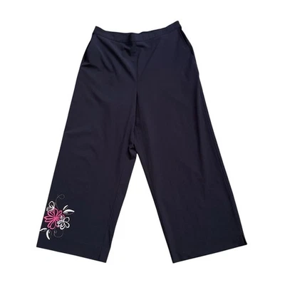 Pantalones cortos florales negros ALFRED DUNNER para mujer talla 10 entrepierna de 22,5" Foto 1 de 4