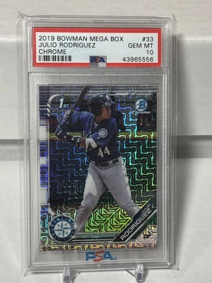2019 Bowman Chrome Mega Box Julio Rodriguez Seattle Mariners RC Rookie PSA 10 - Image 1 of 2