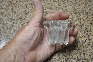 Vintage Clear Glass Candle Holder, used no markings , see pictures for more info - Picture 1 of 10