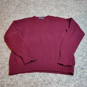 Vintage 80er Polo Ralph Lauren 100% Wolle Pullover Herren 46 Burgund Preppy Pulli - Bild 1 von 7