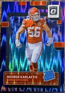 2022 Donruss Optic George Karlaftis RC Chiefs Purple Shock Prizm SP #256 NM-MT - Picture 1 of 2