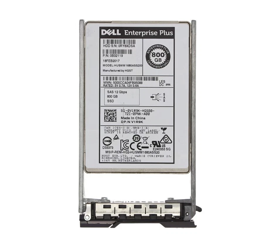 Hard drive Dell Equallogic 800GB SSD SAS 12G 2.5" MLC MU V1R9K-EQL - Image 1 of 1