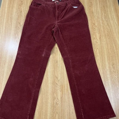 St. John’s Bay Women’s 14W Stretch Boot Corduroy Pants Maroon Burgundy Plus Size - Image 1 of 4