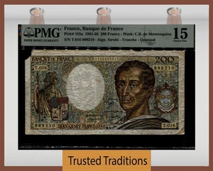 TT PK 155a 1981-86 FRANCE BANQUE de FRANCE 200 FRANCS PMG 15 CHOICE FINE - Picture 1 of 2