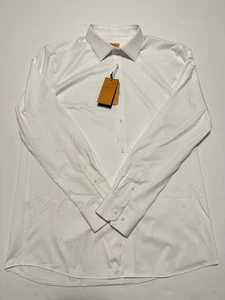 Camisas de vestir ODTAILOR ajustadas sin arrugas suaves puño francés para hombre (grandes / 42) - Imagen 1 de 9