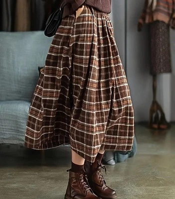 Brown plaid skirt XL - Image 1 of 4
