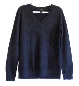$139 Charter Club Luxury Cashmere Blend V-Neck Black Pullover Women's Sweater M - Picture 1 of 5