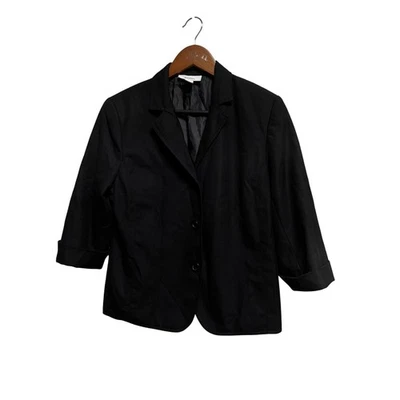 027-006 Vestido Granero Blazer Chaqueta Botón Delantero Negro Talla 10 Mujer Manga 3/4 Foto 1 de 4