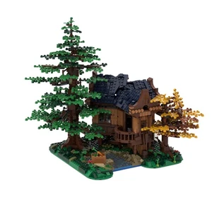 MOC Modular Beautiful Lake House with Tree Nature Retreat 1909 Pcs - Picture 1 of 2