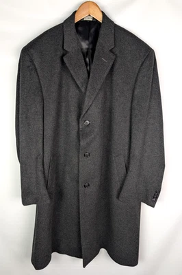 JOS A BANK Signature Collection 100% Cashmere Overcoat Sz 46R Charcoal Gray - Image 1 of 4