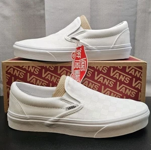 Vans Slip-On Checkerboard White Casual Sneakers Men's 8 Women's 9.5 - Picture 1 of 13