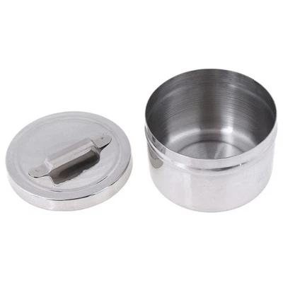 1PZ Medical Alcol Roundbox Acciaio Inox Cotone Barattolo Strumento Laboratorio Botte  - Immagine 1 di 4
