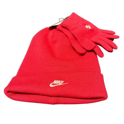 Nike Gorro + Guantes Conjunto Jóvenes Niñas Rosa Rush Cómodo Exterior NUEVO Foto 1 de 4
