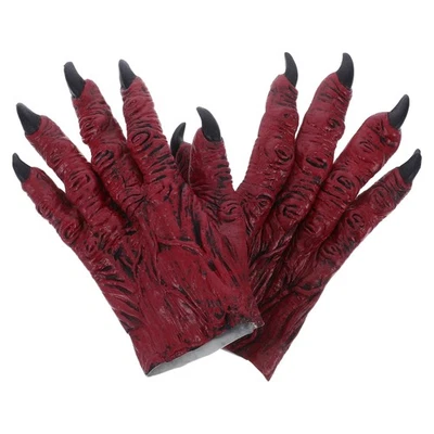 Guantes de dedo de bruja pata demonio aterrador disfraz de Halloween guantes de vestir Foto 1 de 4