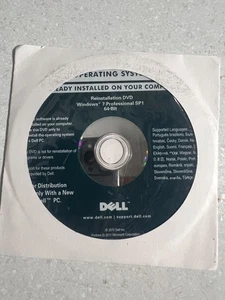 GENUINE ORIGINAL Microsoft Windows 7 Professional SP1 64-bit DVD DELL DISC ONLY - Picture 1 of 2