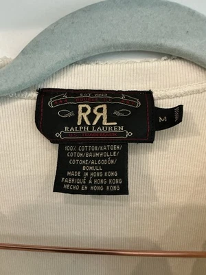 Double RRL Ralph Lauren Cotton Cardigan, Cream Size Medium - Image 1 of 4
