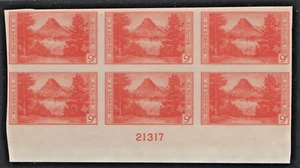 US Scott # 764 MNH NGAI Bottom Plate Block of 6 Glacier National Park - Picture 1 of 2