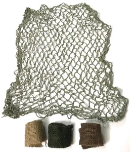  WWII US AIRBORNE PARATROOPER M1C M1D DDAY HELMET NET CAMO SCRIM COMBO - Picture 1 of 2