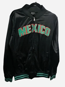 Mexico Jacket Adult Large Black Green Long Sleeve Zip Up By Original Deluxe Use - Picture 1 of 10