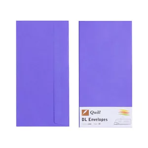25 x Quill Lilac Quality Plainface DL Envelopes - Peel & Seal - Pack of 25 - Bild 1 von 1
