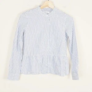 Camisa para mujer Madewell Lakeside Peplum manga larga a rayas con botones talla XXS - Imagen 1 de 6