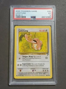 Pokemon PSA 5 LICKITUNG 48/130 - SET BASE 2 - POCO COMÚN NON HOLO - EX - Imagen 1 de 2