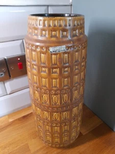 Large Vintage Scheurich Floor Vase 260 40 MCM RETRO 1970s Brutalist Abstract - Picture 1 of 8