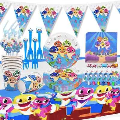 Baby Shark Tableware Party Supplies Kids Children Birthday Decoration - image 1 of 4