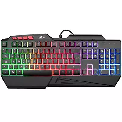 Rii RK202 Gaming Keyboard,LED Rainbow Backlit Light up Keyboard With Membrane - Image 1 of 4