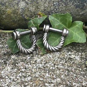 Ancienne Paire De Bouton Manchette Argent Massif cordage Gaetan de PERCIN HERMES - Picture 1 of 9