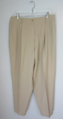 LIZ CLAIBORNE Beige Pleated Wool 16 Belt Loops Pockets Slacks JE - Image 1 of 3