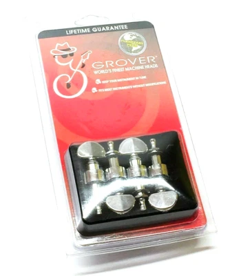 Grover Chrome Metal Roto Kidney Button Planetary Geared Banjo Tuners 119C - Image 1 of 3