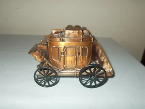 Vintage BANTHRICO INC. "STAGECOACH" / Bronze Coin Bank /5"L - Picture 1 of 11