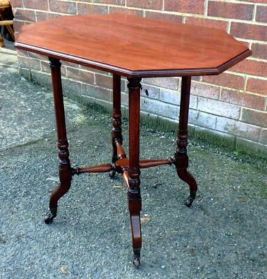 Victorian antique lamp table console hall occasional Holland & Sons solid walnut - Image 1 of 4