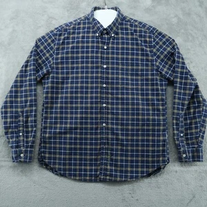 J. Crew Oxford Collared Shirt Men's XL 17-35 Blue Plaid Button-Down Long-Sleeve - Picture 1 of 11