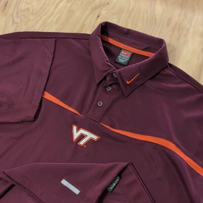 Nike Virginia Tech Sphere Dry Polo Shirt MENS 2XL Authentic Team Apparel Premium - Image 1 of 4