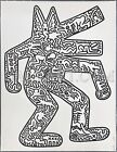 KEITH HARING "DOG" 1986 | RARE SIGNED LITHOGRAPH | LARGE 45 X 35" | L. 48-49