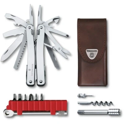 Victorinox SWISSTOOL SPIRIT X PLUS TRINQUETE en Bolsa de Cuero Marrón 3.0236.L Foto 1 de 4