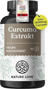 NATURE LOVE® Curcuma Extrakt 15000mg - 90 Kurkuma Kapseln - hochdosiert 95% - Bild 1 von 7