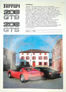 Original 1981 FERRARI 208 GTB/GTS Large Format Sales Leaflet Brochure - Picture 1 of 2