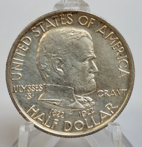 1922 Grant Commemorative Half Dollar Silver Coin Unc Detail Cover