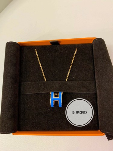 HERMÈS Ciondolo Hermes Pop H ferramenta oro saturo blu