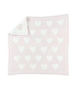 Pink White Hearts Dream Receiving Blanket 30x30 Cozy Comfy for Kids - Picture 1 of 2