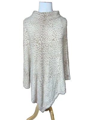 CHICO’S Beige Estampado Leopardo Capa Chal Cuello Simulado Talla Pequeña/Mediana Imitación Piel Foto 1 de 4